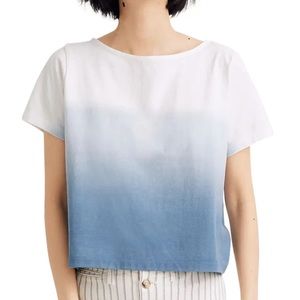 Madewell Dip Dye Ombré Boxy Crop Tee Large